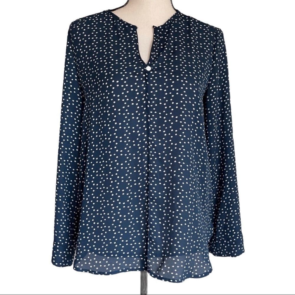 ‎Collective Concepts Blue Polka Dot Blouse